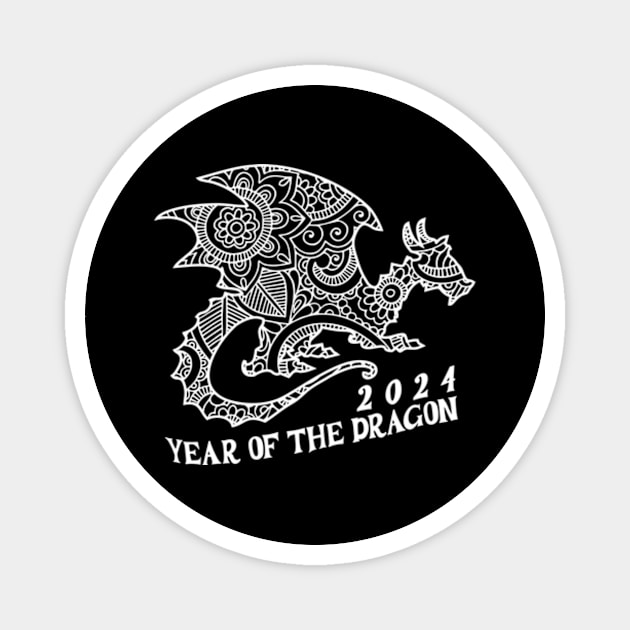 2024 Year of the Dragon, Hello 2024, Year of the Dragon 2024, Happy New Year 2024 Magnet by sarcasmandadulting